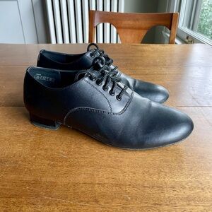Men's Black Leather Dance Shoes - Size 11